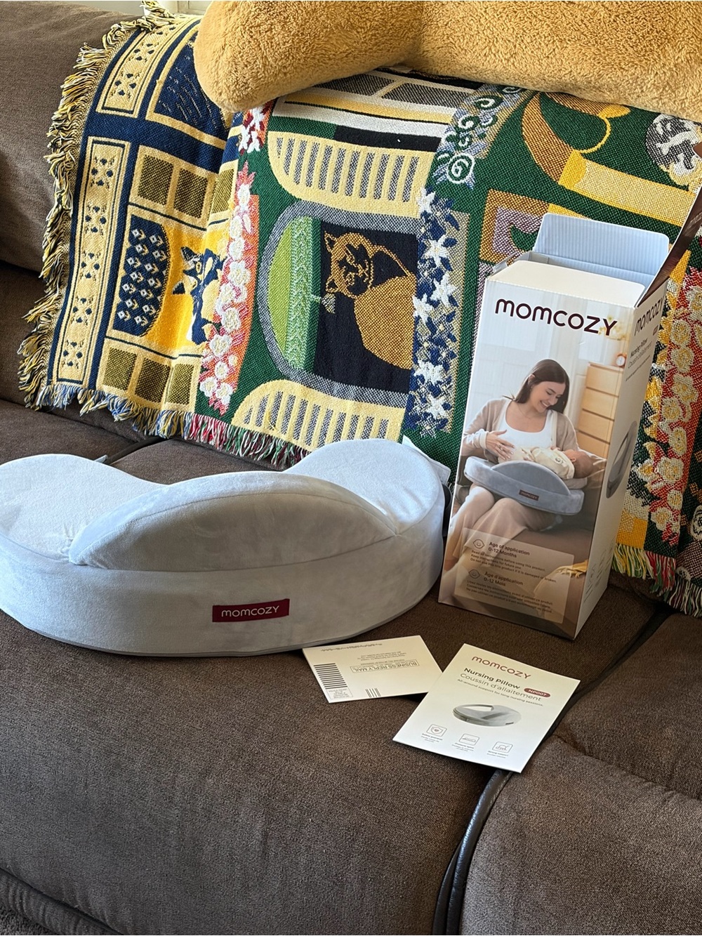 Momcozy Nursing Pillow - Light Gray